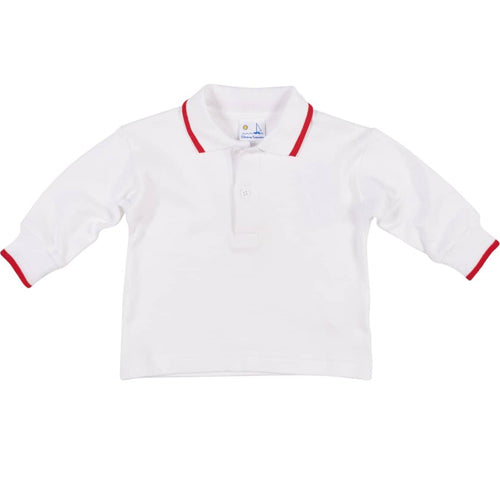 Florence Eiseman White Polo Shirt with Red Tipping