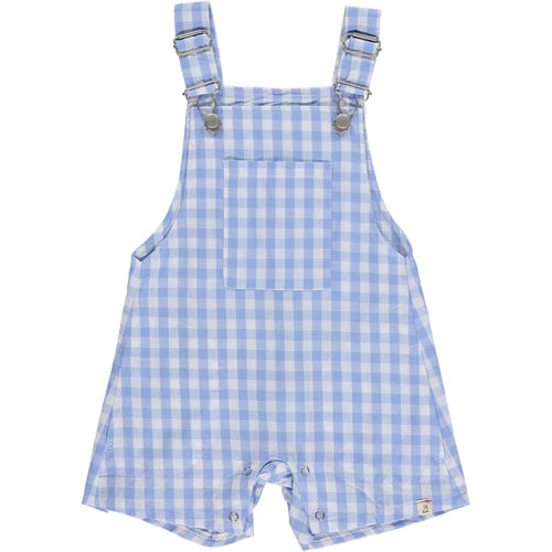 Me & Henry Galleon Blue Plaid Overalls