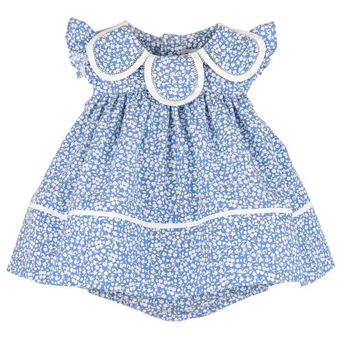 Sophie & Lucas French Blue Petal Dress & Bloomers