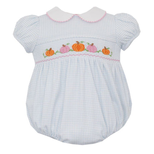 Petit Bebe - Pumpkin Blue Gingham Bubble