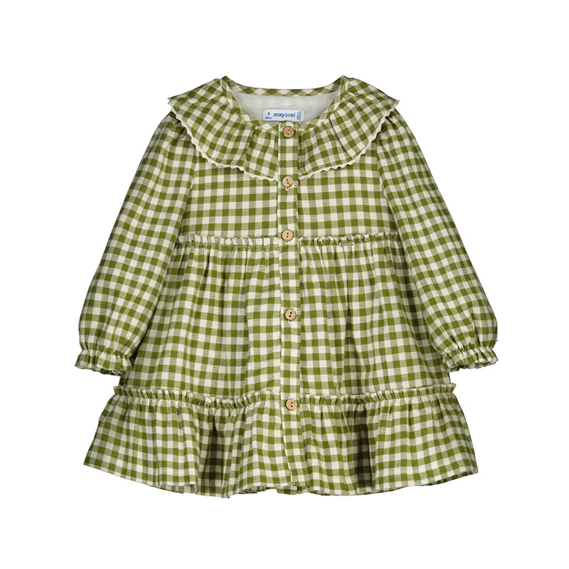 Mayoral Bayleaf and Ivory Check Dress