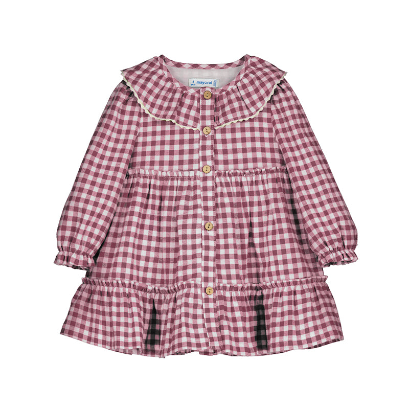 Mayoral Rosey Pink and Ivory Check Dress