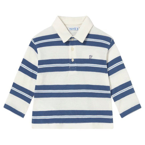Mayoral - Indigo Blue Stripe Polo Shirt