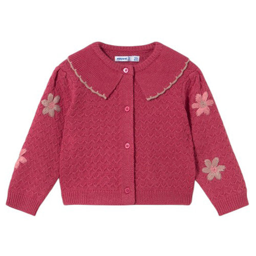 Mayoral - Petal Pink Embroidered Cardigan