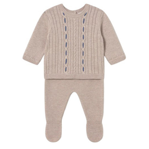 Mayoral - Mocha Footie, Sweater & Hat Set
