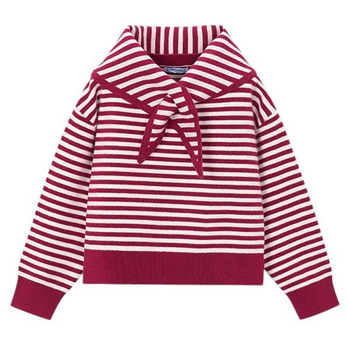 Mayoral - Red Stripe Sweater with Scarf