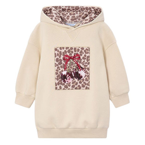 Mayoral - Ivory Leopard Cherry Hooded Dress