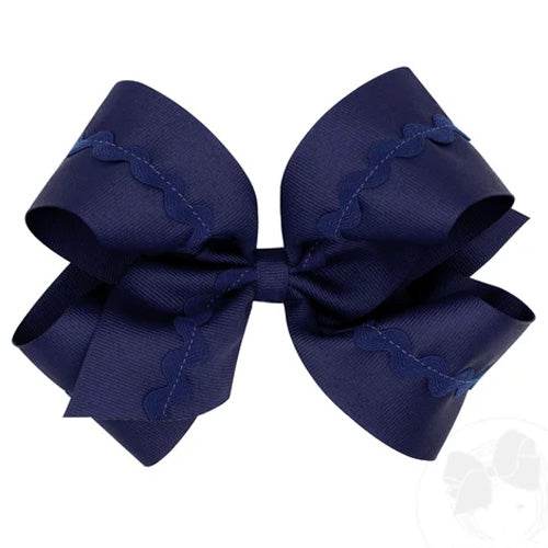Wee Ones - Lt Navy Ric Rac Bow
