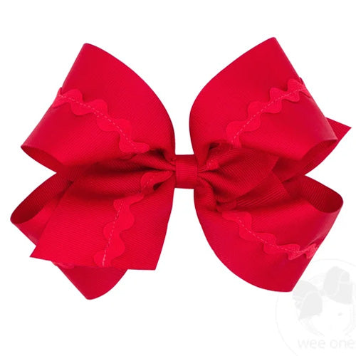 Wee Ones - Red Ric Rac Med Bow