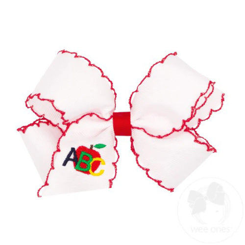ABC Embroidered Medium Moonstitch Bow