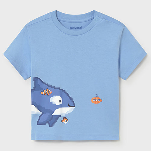 Mayoral - 1013-18 - Ocean Blue Shark Tee Shirt