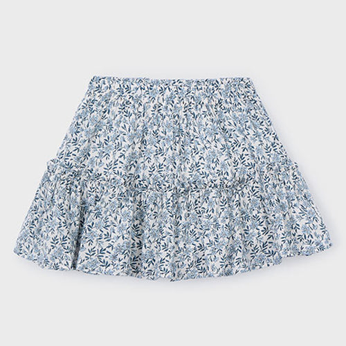Mayoral - 3903-064 - Sky Blue Leaves Dobby Skirt