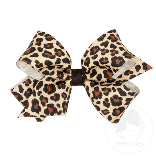Leopard Medium Grosgrain Bow