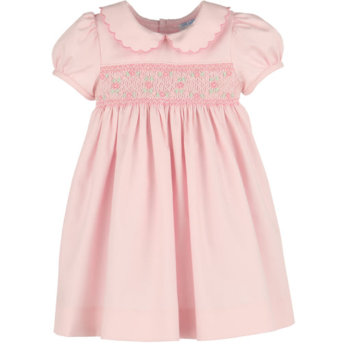Luli & Me - Pink Classic Smocked Dress