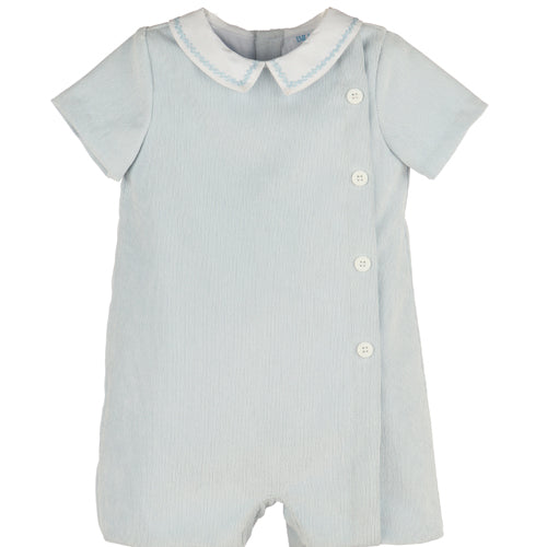 Luli & Me - Sweet Blue Corduroy Romper