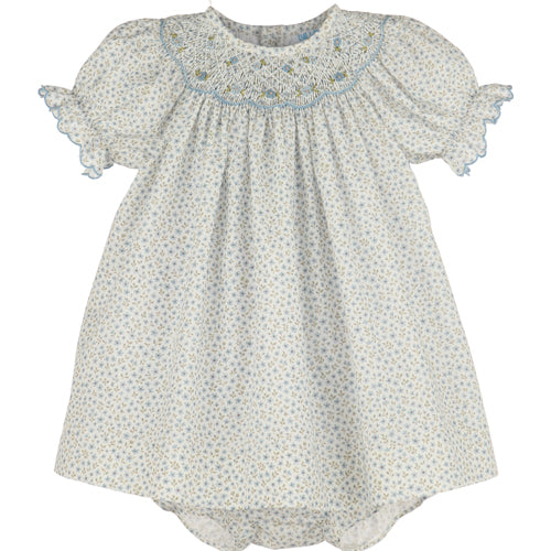 Luli & Me - Forest Fairy Bishop Smocked Dress & Bloomers