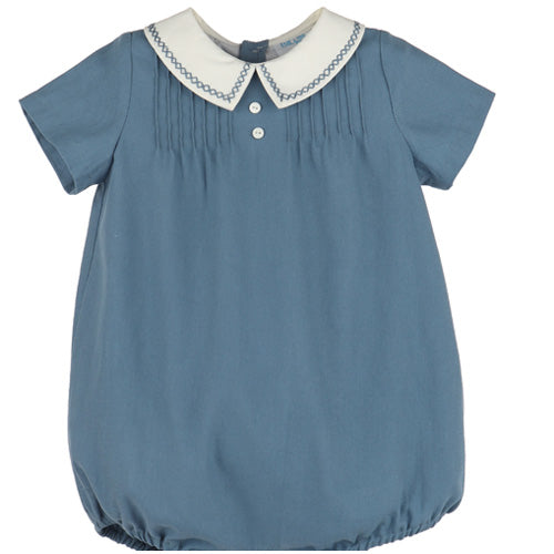 Luli & Me - Blue Fall Garden Romper