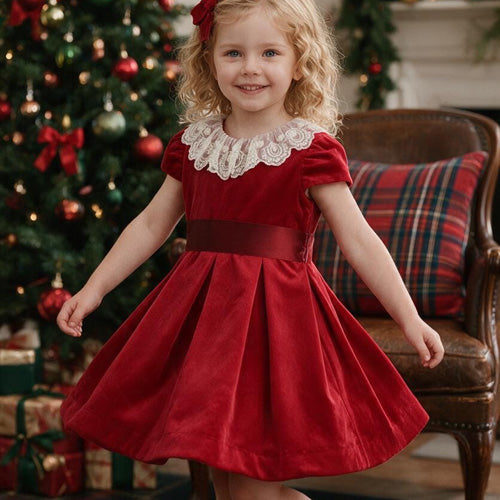 Luli & Me - Red Velvet Dress
