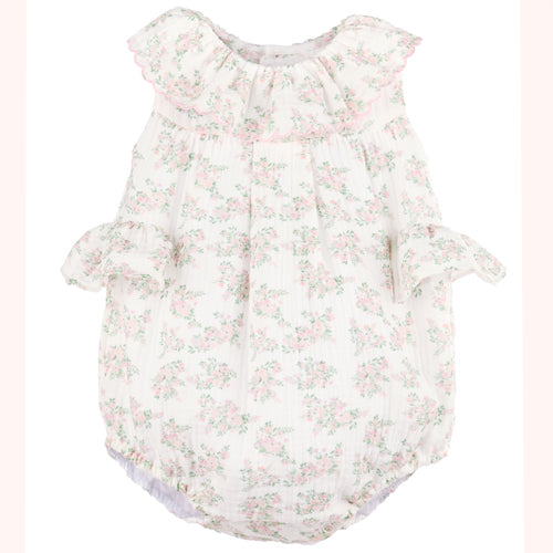 Sophie & Lucas - 26SS32-PK  - Pink Floral Ruffle Bubble