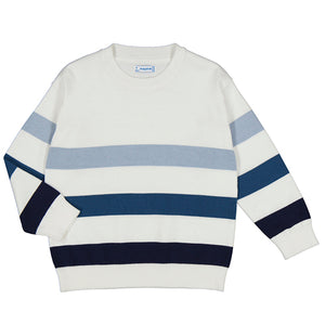 Mayoral Blue Stripe Cotton Sweater