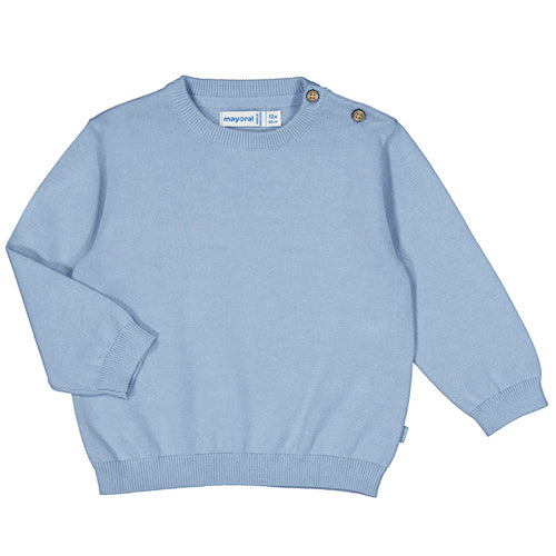 Mayoral Lt Blue Cotton Pullover Sweater