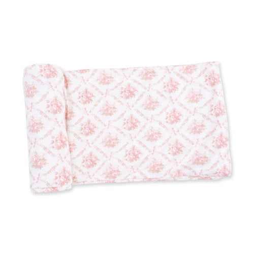Angel Dear - Rose Bow Lattice Beanie Swaddle Blanket
