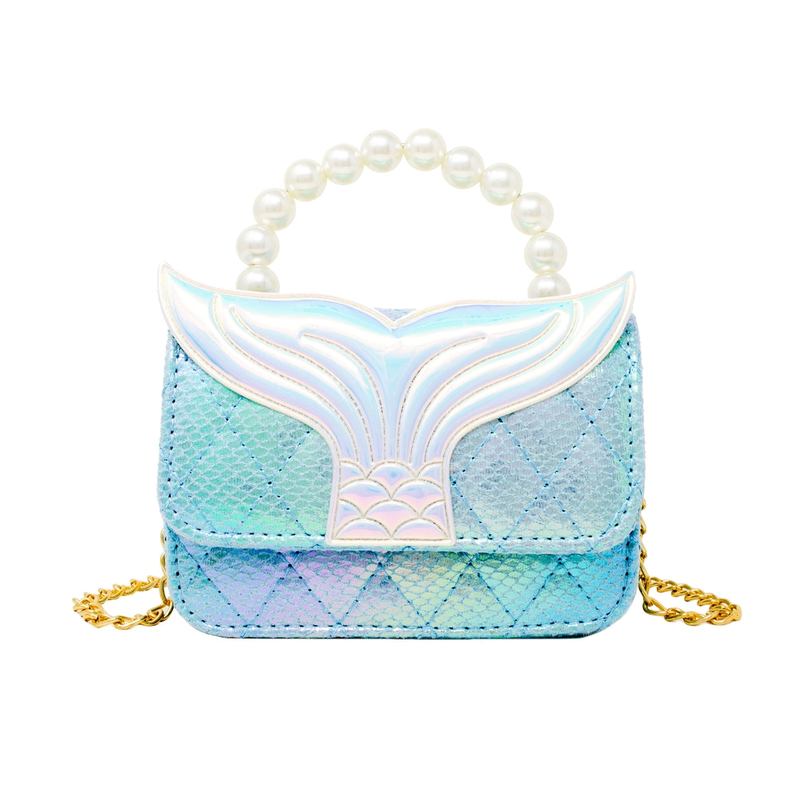 Zomi Gems - TT2198-BL - Mermaid Tail Blue Pearl Purse