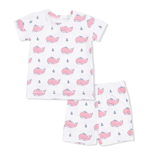 Angel Dear - Pink Bubble Whales with Bows Loungewear Set