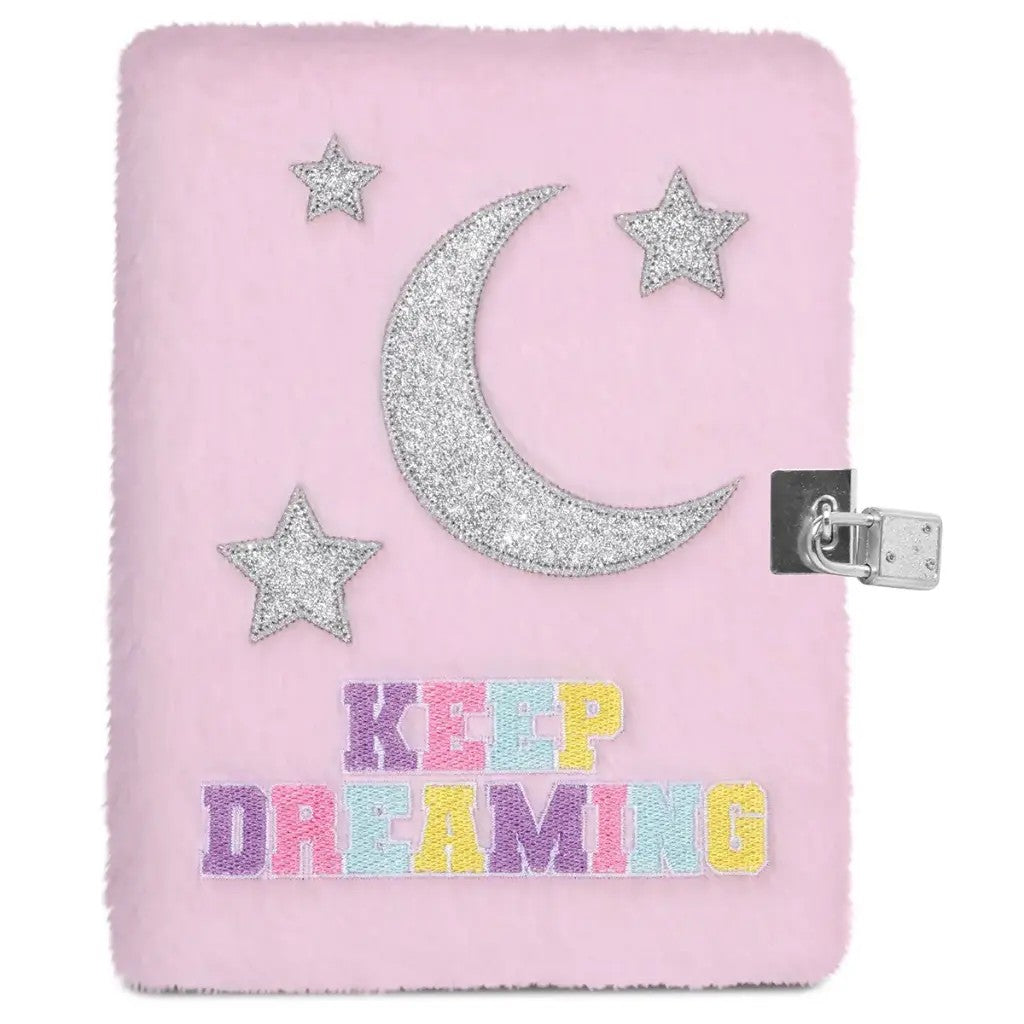 Iscream - Sleepover Stars Furry Lock & Key Journal