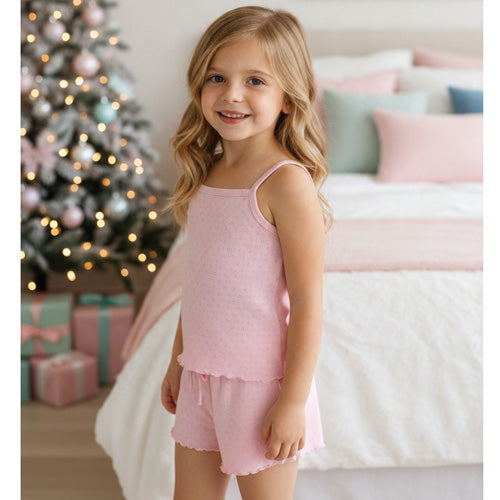 Iscream - Pink Pointelle Tank & Shorts Set
