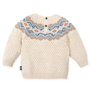 Tutto Piccolo Ivory and Blue Sweater