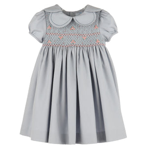 Luli & Me Steel Blue Hydrangeas Petal Dress