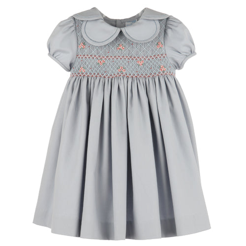 Luli & Me Steel Blue Hydrangeas Petal Dress