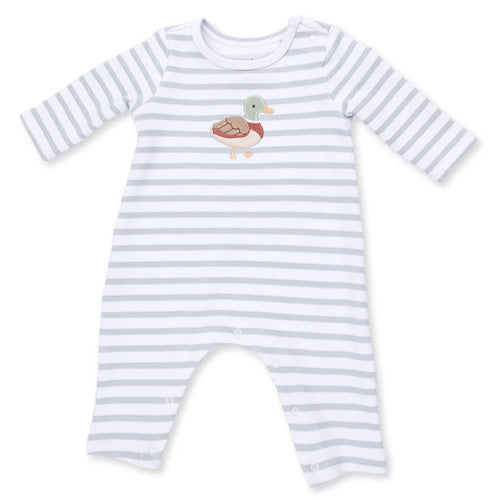Angel Dear - Mama Mallard Pearl Blue Stripe Romper