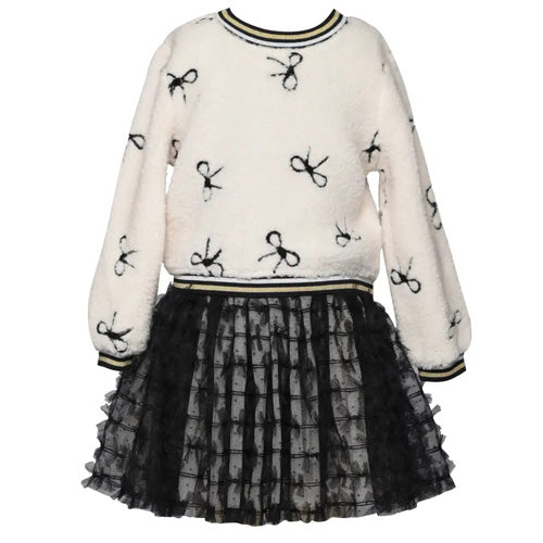 Baby Sara - Bow Embroidered Twofer Dress