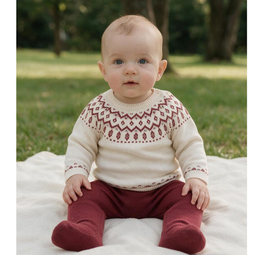 Mayoral - Cranberry & Ivory Sweater Set