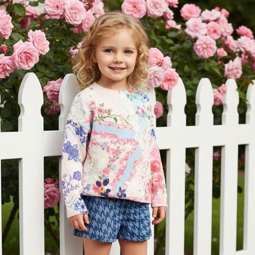 Baby Sara - Handkerchief Floral & Lace Sweater