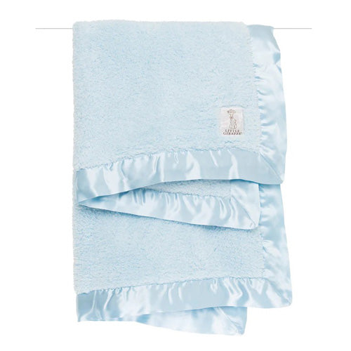 Little Giraffe - Blue Chenille Baby Blanket