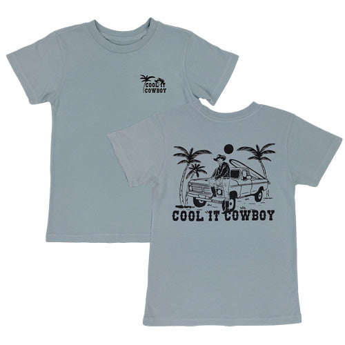 Tiny Whales - Lake Blue "Cool It Cowboy" Tee