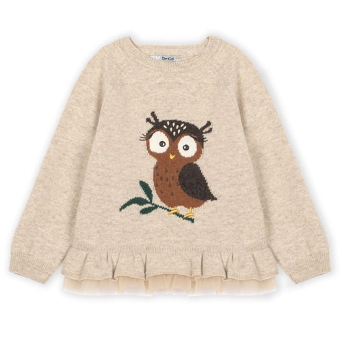 Dr. Kid Moulin Beige "Magic Forest" Owl Sweater