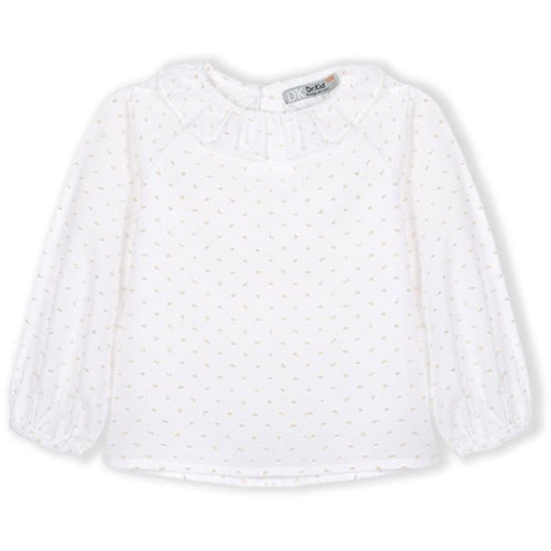 Dr. Kid "Magic Forest" White and Beige Plumeti Blouse