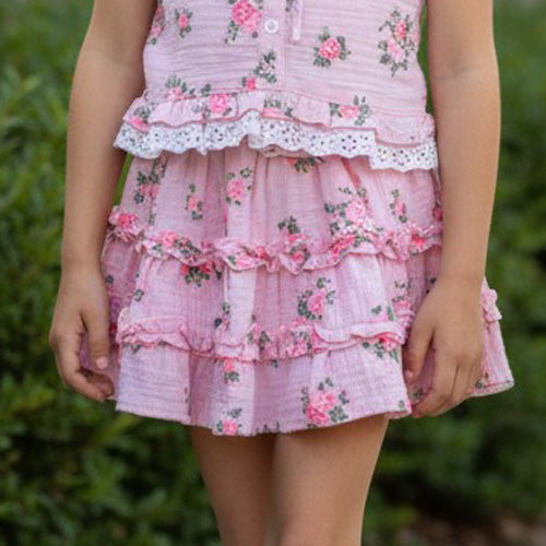 Flowers by Zoe - CH59-P - Pink Cabbage Rose Skirt