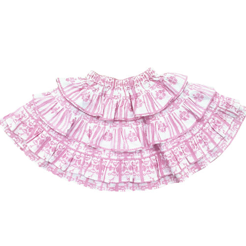 Alto Modas - S26LSPGE - Pink Geometric Lacy Skirt