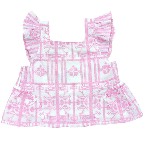 Alto Modas - S26CBPG - Pink Geometric Chelsea Blouse