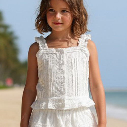 Flowers by Zoe - White Line Dot Top