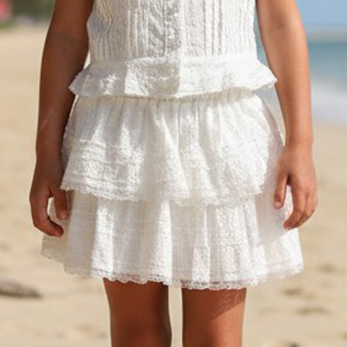Flowers by Zoe - White Line Dot Skirt