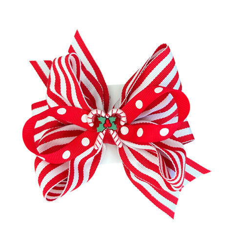 Bows - Christmas Candy Cane Bow with Resin