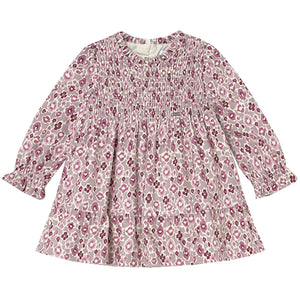 Mayoral Mauve & Dusty Pink Floral Smocked Dress
