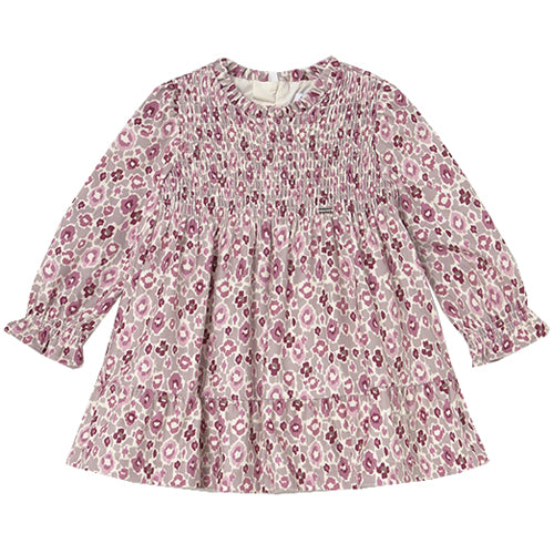 Mayoral Mauve & Dusty Pink Floral Smocked Dress