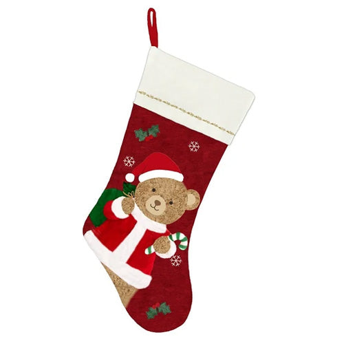 Mon Ami - Santa Bear Red Stocking